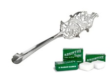 WORMWOOD LEAF ABSINTHE SPOON & 10 SUGAR CUBES + FREE SHIPPING !!!