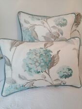  12"x18" cushion Cover laura ashley Hydrangea Duck egg fabric  piped  