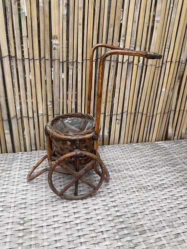 Vintage wicker cane cart - wicker/cane,