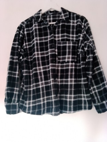 Black check womens shirt - check,