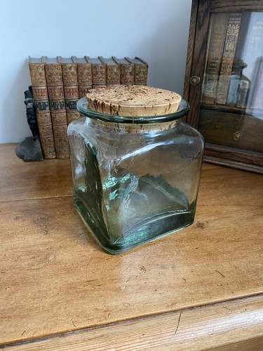Vintage glass storage jar - vintage, with