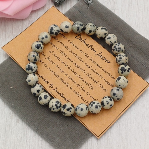 Dalmatian jasper bracelet - dalmatian,