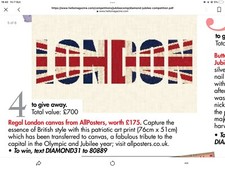 Rare Wall Canvas Ltd Edition London 2012 Olympics/queens Jubilee ( RRP £175.00 )