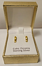 Rachel Ashwell Cubic Zirconia Hoop Earrings Gold Plating On Silver