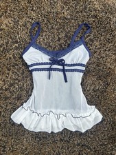 Vintage Navy Blue Ruffle Hem