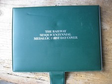 1975 Railway sesquicentennial Medallic first day cover - Sterling Silver proof