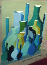 Rare 1994 COMPLETED Kaffe Fassett Tapestry  Blue Jars /  Ehrman 16 x 20 inches