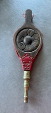 Vintage Leather Wood Fireplace Bellows