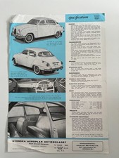Saab 96 3 Cylinder 2 Stroke 2-sided Flyer Leaflet Brochure September 1960