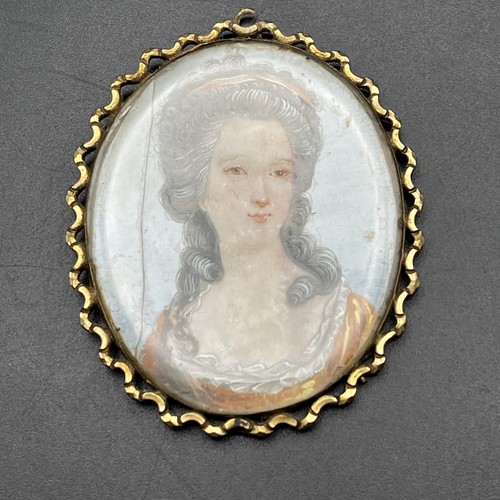 Antique hand painted miniature - hand,