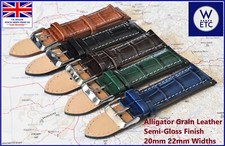 Super Quality Genuine Leather "Alligator" Pattern Watch Strap, Q.R., 20mm 22mm