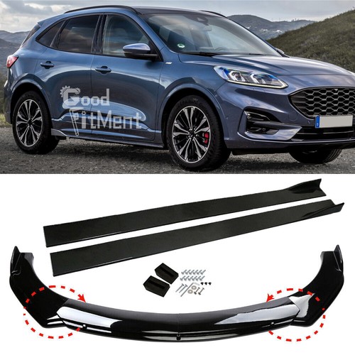 Glossy black front bumper - front, lip