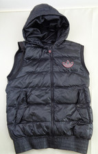 Adidas Gilet Men's Small Black Bodywarmer Puffer Jerkin Sleeveless Hooded Logo
