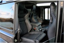Front + 2nd Row Corbeau seats HEX Leather Cubby Fits Land Rover Defender 110