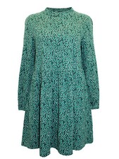 Ex-Seasalt Dress SELVEN Leaf Sprig Dark Fern GREEN Jersey Size 10 12 14 16 18 22