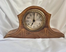 Antique Small Wooden Attractive Mantle Clock, Spares Or Repair