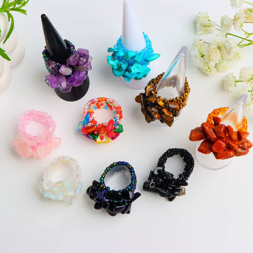 Crystal chip ring stretchy - ring,