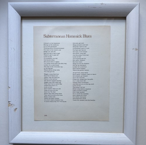 Bob dylan lyrics 8x10 - -,