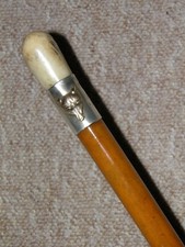 ANTIQUE HUNT WHIP SILVER PROTRUDING "FOX HEAD" COLLAR.