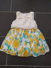 BABY K BY MYLEENE KLASS GIRLS YELLOW FLORAL CREAM LACE DRESS 2-3 YEARS