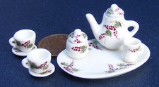 Dolls House White Tea Set