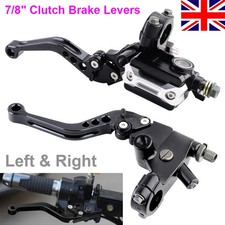 2x Universal 7/8" Motorbike Motorcycle Brake Clutch Master Cylinder Lever Set UK