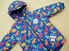 Jojo Maman Bebe COAT NEW 🦕 DINOSAUR Fleece Lined Hooded WINTER Coat  2-3 Years