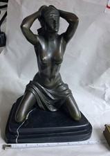 VINTAGE BRONZE FIGURES OF FEMALE NUDES TALLEST 30 CM