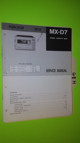 Nikko service manual - service,