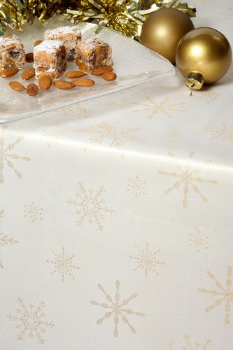 Cream christmas tablecloth - cream,