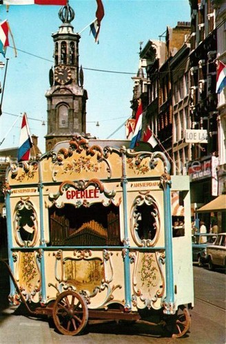 Barrel organ lyre - box,