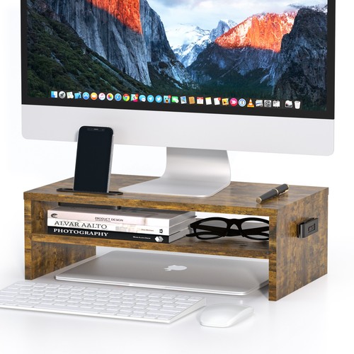 Wood monitor stand - stand, riser
