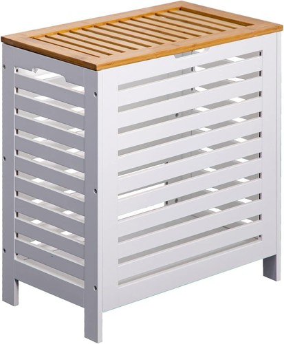 Bamboo laundry hamper with - laundry,