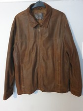 Vintage Real Leather Bomber Jacket Biker Retro Brown Mens Large Distressed. Coat