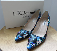 LK Bennett Florisa black floral mid heels shoes UK5 EU38 boxed similar to Floret