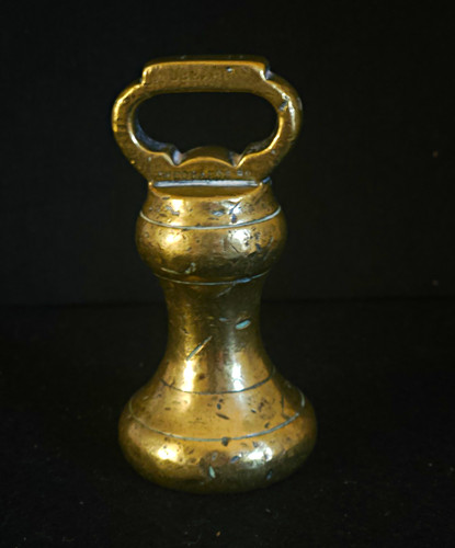 Antique 1lb brass bell weight - brass,