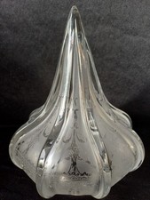 HEAVY GREAT QUALITY ANTIQUE EDWARDIAN / VICTORIAN ACID ETCHED GLASS LAMPSHADE