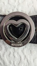 Leather black belt Moschino original heart design women small