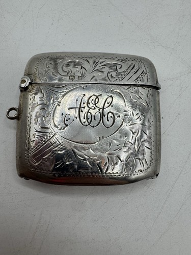 Antique silver vesta case - antique,