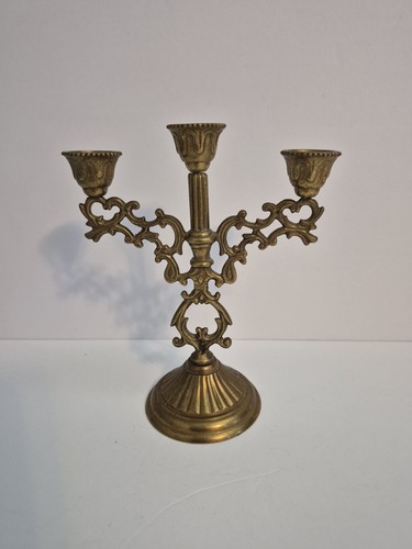 Vintage brass arm candelabra - brass,