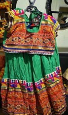 Indian Chaniya Choli  Green With Pink  Size L