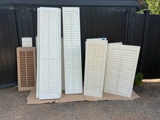 Job lot of various sized plantation shutters with frames, see description