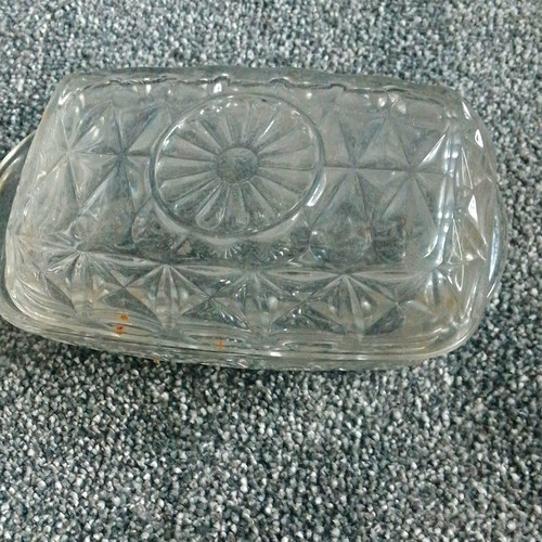 Clear pressed glass covered - pressed,