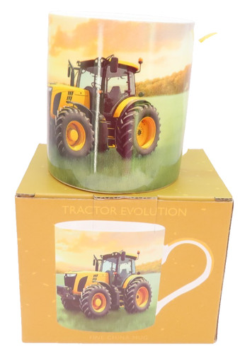 Yellow tractor mug boxed - 9, cm
