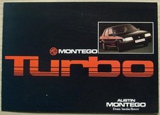 MG MONTEGO TURBO Car Sales Brochure c1987