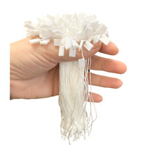 White Hang Tag tags Nylon String Snap Lock Pin Loop Fastener , 7" SPECIAL OFFER