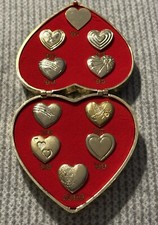 10 Vintage Variety Club Gold Heart Pin Badges 1991-2000 With Case