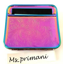 MULTI RAINBOW Rolling Machine Tin Box Metal Roller Cigarette Tobacco Roll Up 