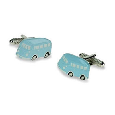 Baby blue camper van cufflinks - camper,
