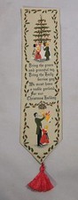 Vintage Rare Cash's of Coventry Silk Bookmark-Christmas Holiday Victorian-style 